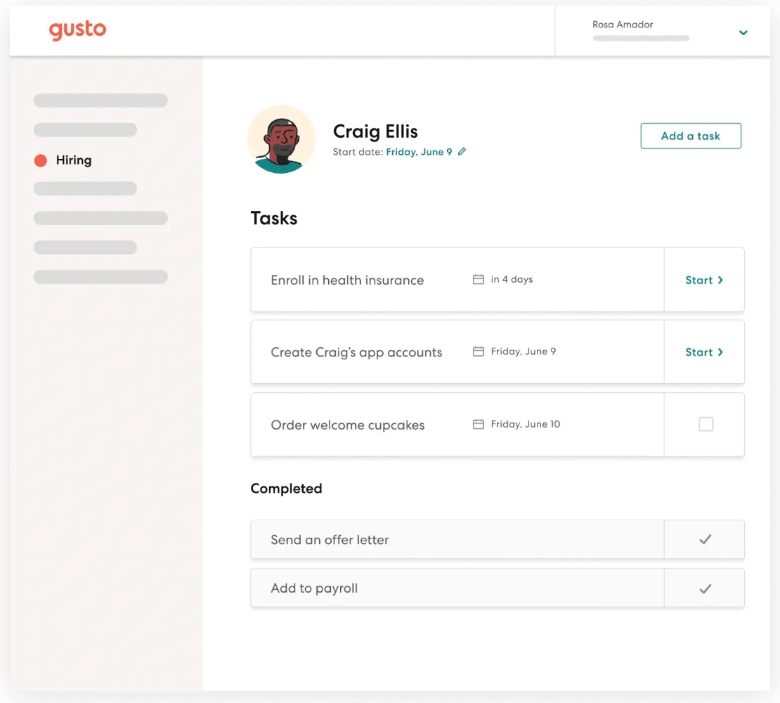 Gusto onboarding and employee setup checklist
